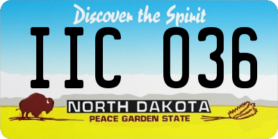 ND license plate IIC036