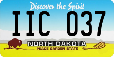 ND license plate IIC037
