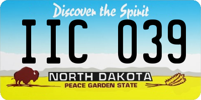 ND license plate IIC039