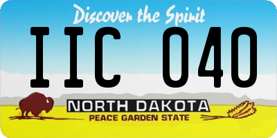 ND license plate IIC040