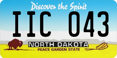 ND license plate IIC043
