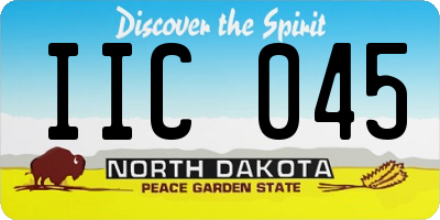 ND license plate IIC045