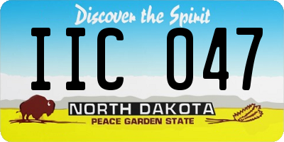 ND license plate IIC047
