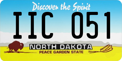 ND license plate IIC051