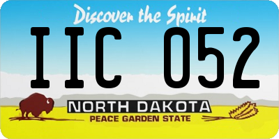 ND license plate IIC052