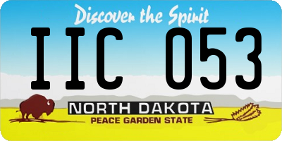 ND license plate IIC053
