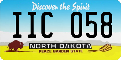 ND license plate IIC058