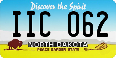 ND license plate IIC062