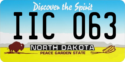 ND license plate IIC063