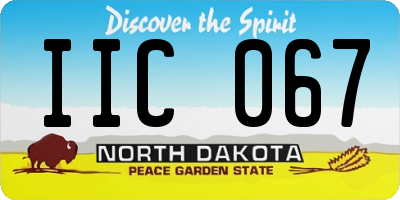 ND license plate IIC067