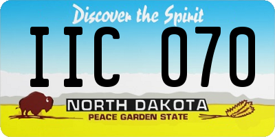 ND license plate IIC070