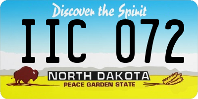 ND license plate IIC072