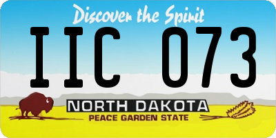 ND license plate IIC073