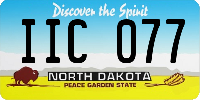ND license plate IIC077