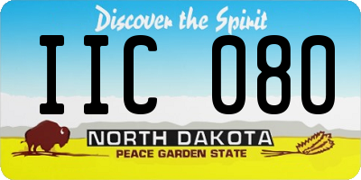 ND license plate IIC080
