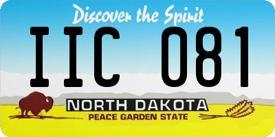 ND license plate IIC081