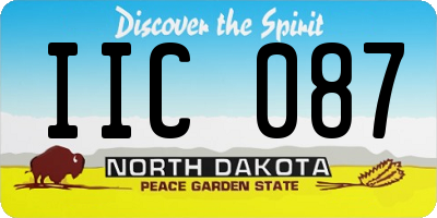 ND license plate IIC087