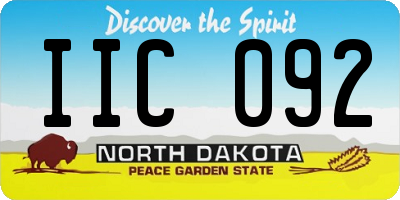 ND license plate IIC092