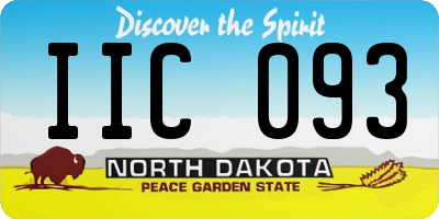 ND license plate IIC093