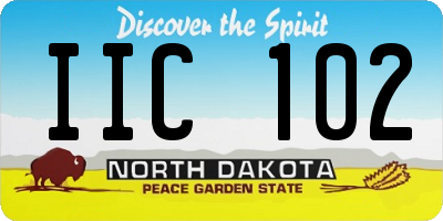 ND license plate IIC102