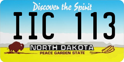 ND license plate IIC113