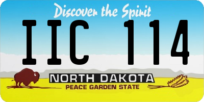 ND license plate IIC114