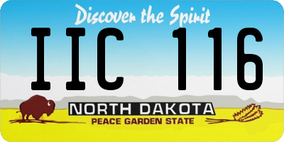 ND license plate IIC116