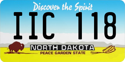 ND license plate IIC118