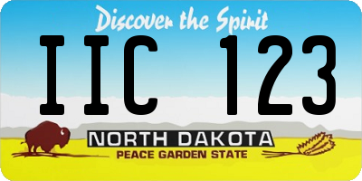 ND license plate IIC123