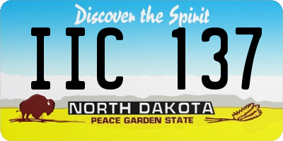 ND license plate IIC137
