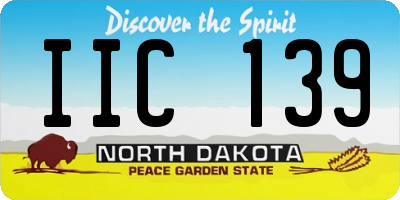 ND license plate IIC139