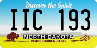 ND license plate IIC193