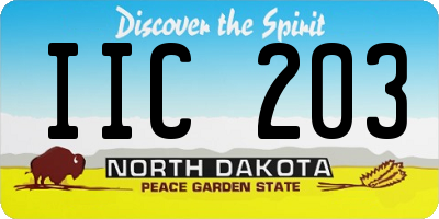 ND license plate IIC203