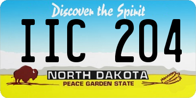 ND license plate IIC204
