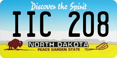 ND license plate IIC208