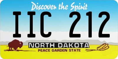 ND license plate IIC212