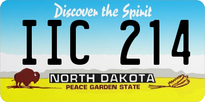 ND license plate IIC214