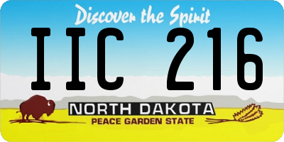 ND license plate IIC216