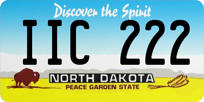 ND license plate IIC222