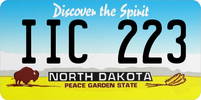 ND license plate IIC223