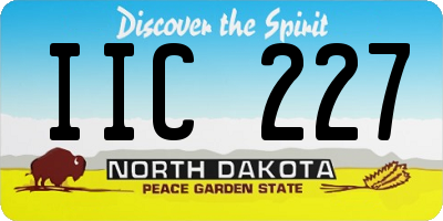 ND license plate IIC227