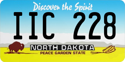 ND license plate IIC228
