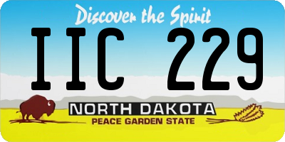ND license plate IIC229