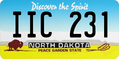 ND license plate IIC231