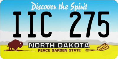 ND license plate IIC275