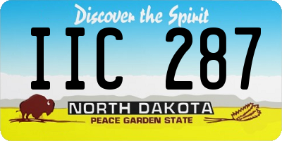 ND license plate IIC287