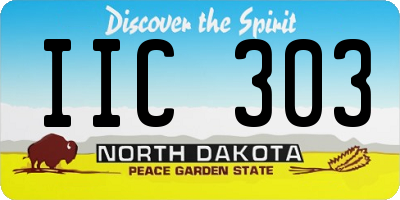 ND license plate IIC303