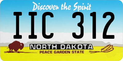 ND license plate IIC312