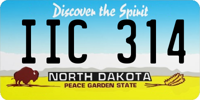 ND license plate IIC314