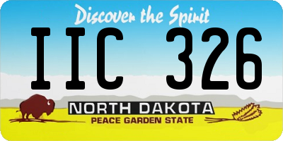 ND license plate IIC326